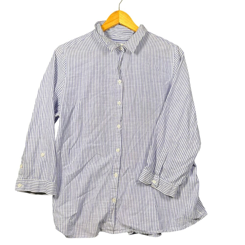 Croft & Barrow Women's Striped Button-Down Shirt XL